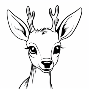 Simple Fawn Head Coloring Pages for Kids 4