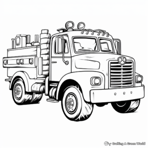 Simple Fire Truck Coloring Pages for Toddlers 1
