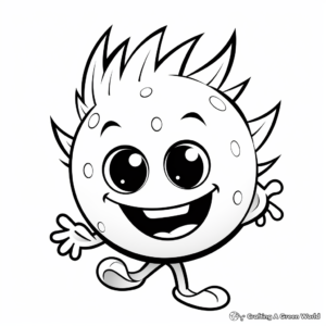 Simple Fireball Coloring Pages for Children 1