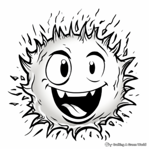 Simple Fireball Coloring Pages for Children 2