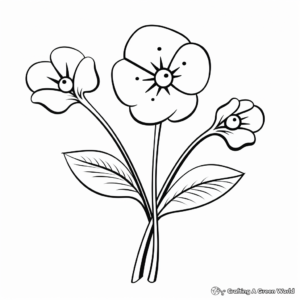 Simple Forget-Me-Not Flower Coloring Pages for Children 1