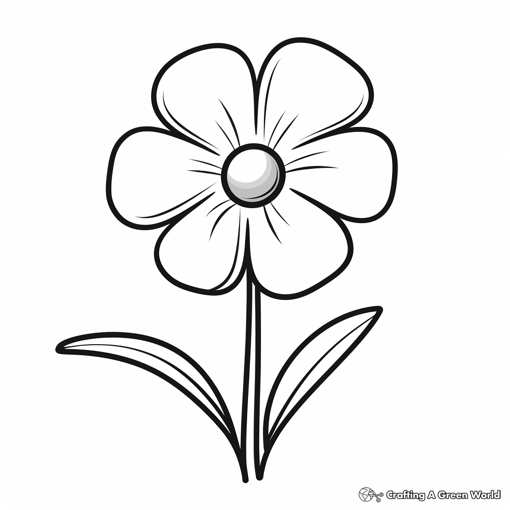 Simple Forget-Me-Not Flower Coloring Pages for Children 2