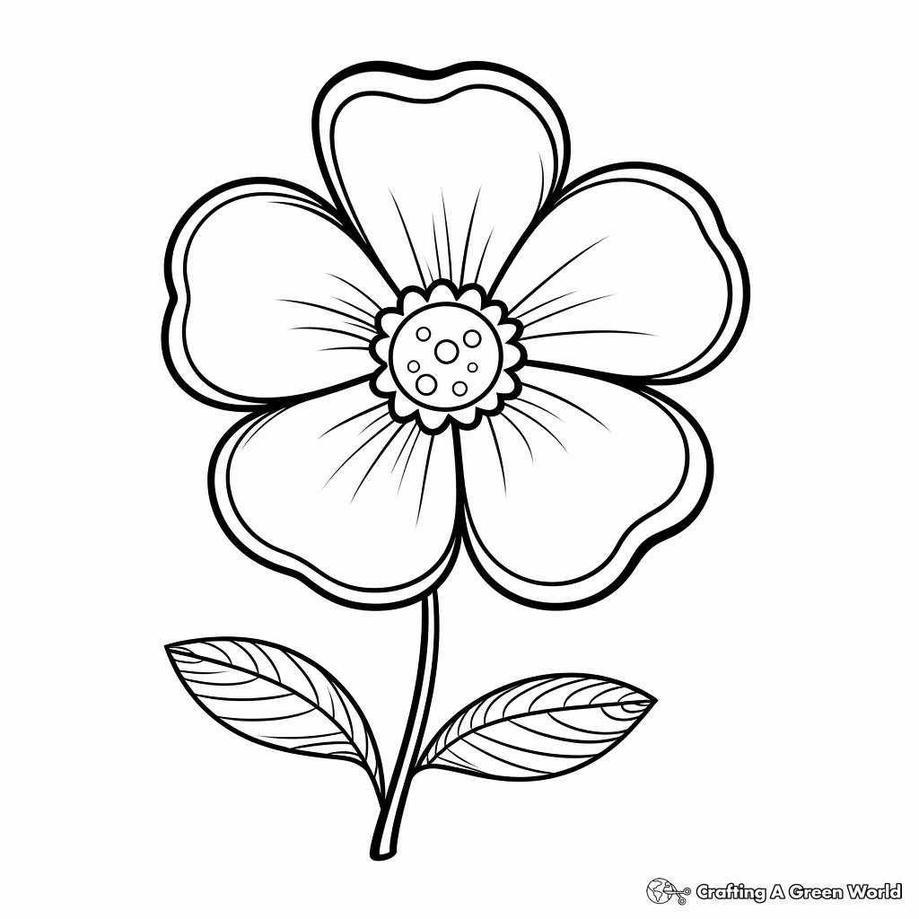 Simple Forget-Me-Not Flower Coloring Pages for Children 4