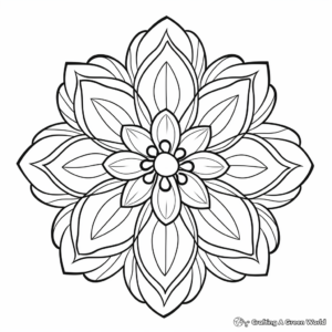 Simple Gardenia Mandala Coloring Pages for Kids 1