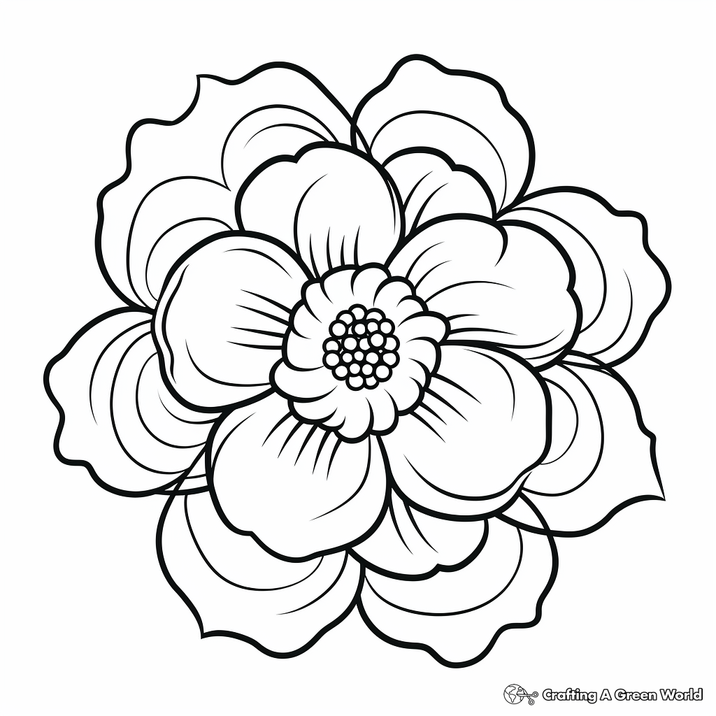 Simple Gardenia Mandala Coloring Pages for Kids 3