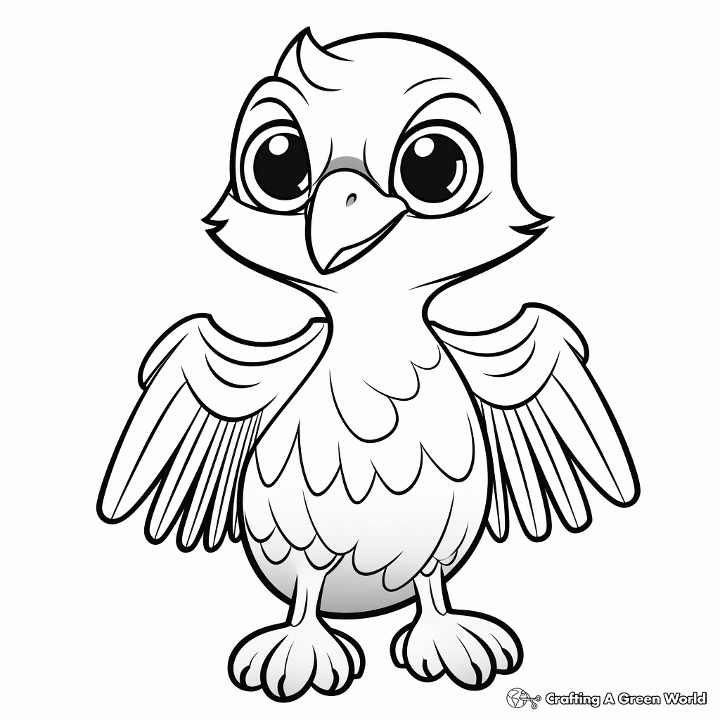 Simple Hawk Coloring Pages for Early Learners 2