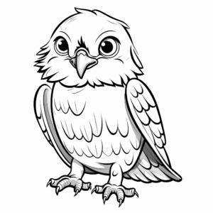 Simple Hawk Coloring Pages for Early Learners 3