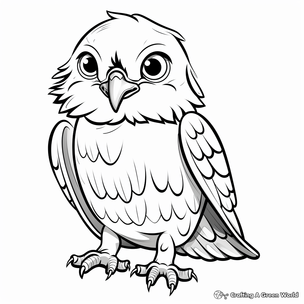 Simple Hawk Coloring Pages for Early Learners 3