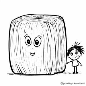 Simple Hay Bale Coloring Sheets for Kids 1