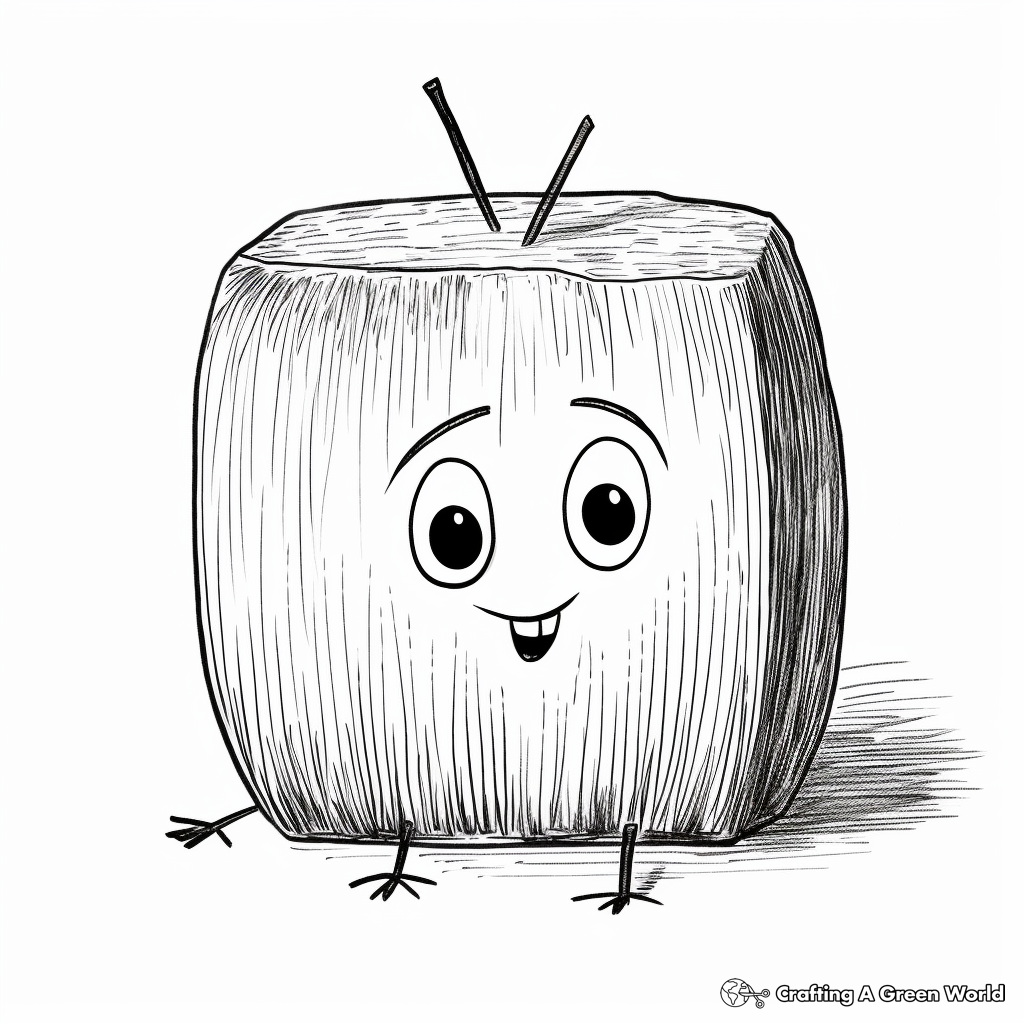 Simple Hay Bale Coloring Sheets for Kids 2