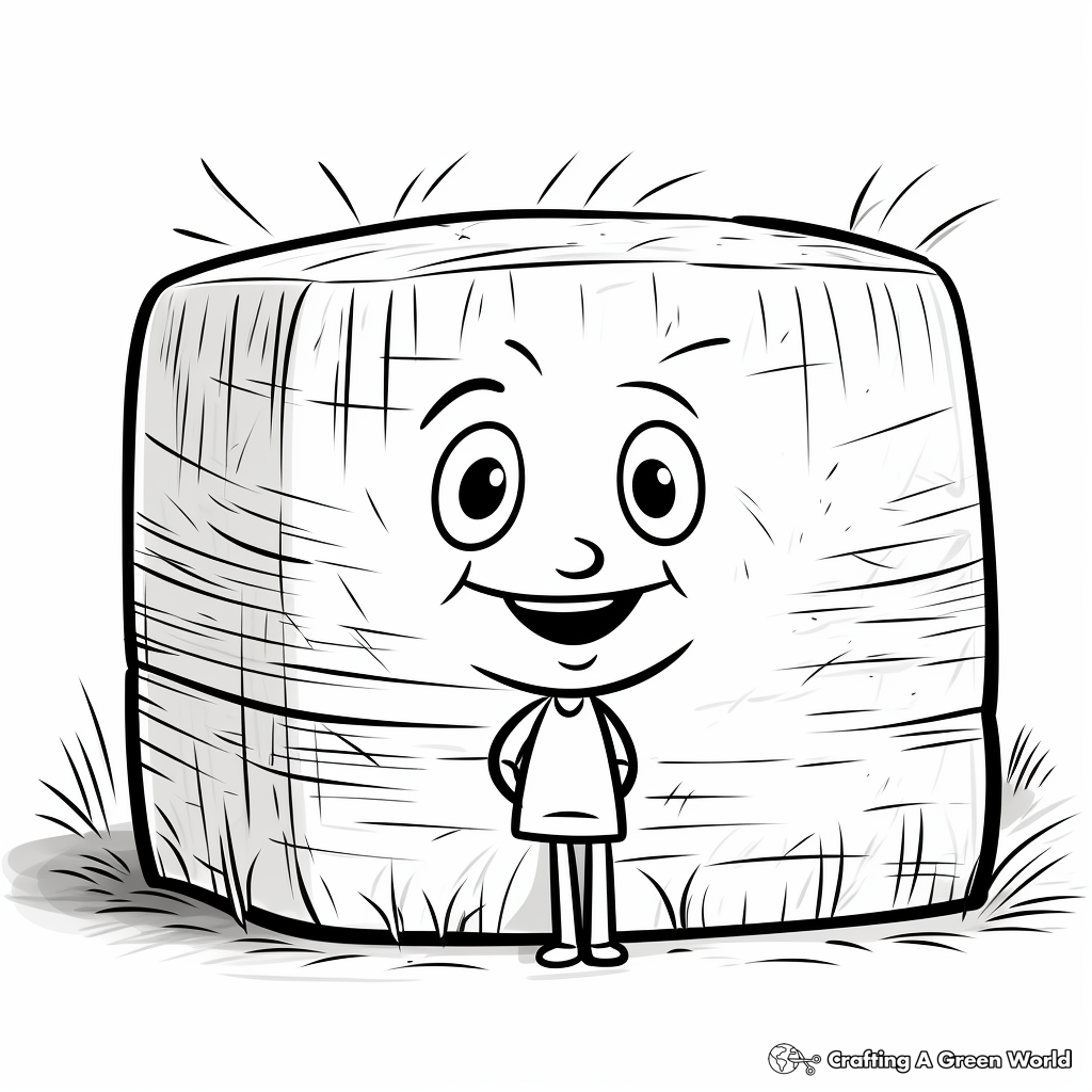 Simple Hay Bale Coloring Sheets for Kids 3