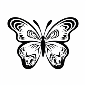 Simple Heart Butterfly Coloring Pages for Toddlers 3