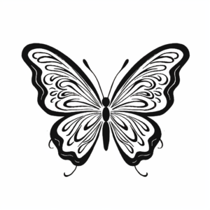 Simple Heart Butterfly Coloring Pages for Toddlers 4
