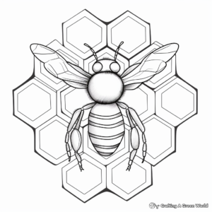 Simple Honeycomb Design Coloring Pages 1