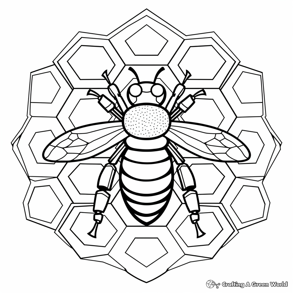 Simple Honeycomb Design Coloring Pages 4