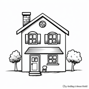 Simple House Coloring Pages For Beginners 1