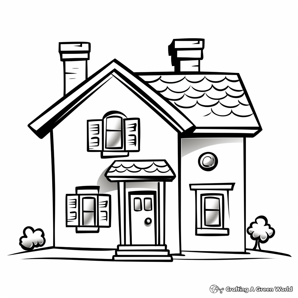 Simple House Coloring Pages For Beginners 3