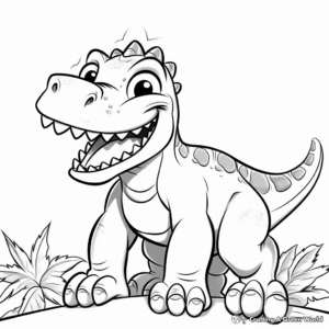 Simple Learning Fun with Giganotosaurus Coloring Pages for Toddlers 1