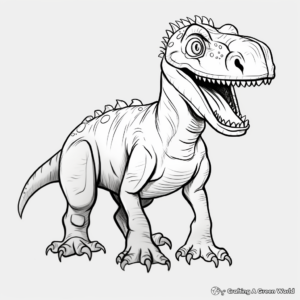 Simple Learning Fun with Giganotosaurus Coloring Pages for Toddlers 2