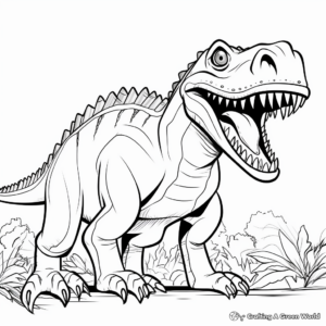 Simple Learning Fun with Giganotosaurus Coloring Pages for Toddlers 3