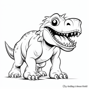 Simple Learning Fun with Giganotosaurus Coloring Pages for Toddlers 4