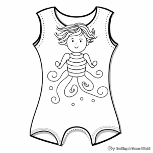 Simple Leotard Design Coloring Pages for Beginners 1