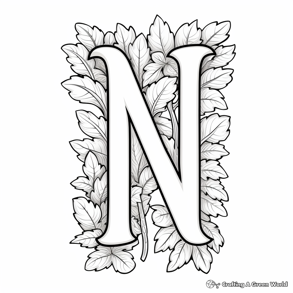 Simple Letter N Coloring Sheets for Toddlers 3