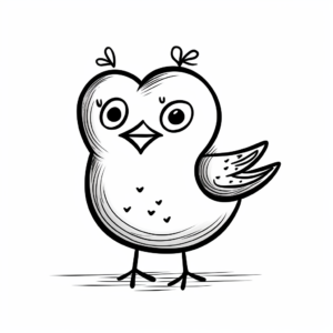 Simple Love Bird Coloring Pages for Preschooler 2