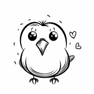 Simple Love Bird Coloring Pages for Preschooler 4