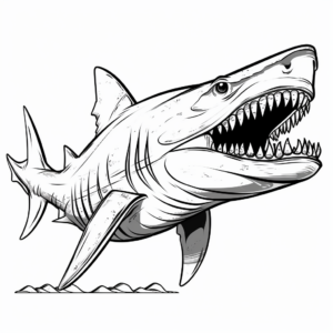 Simple Megalodon Coloring Pages for Beginners 3