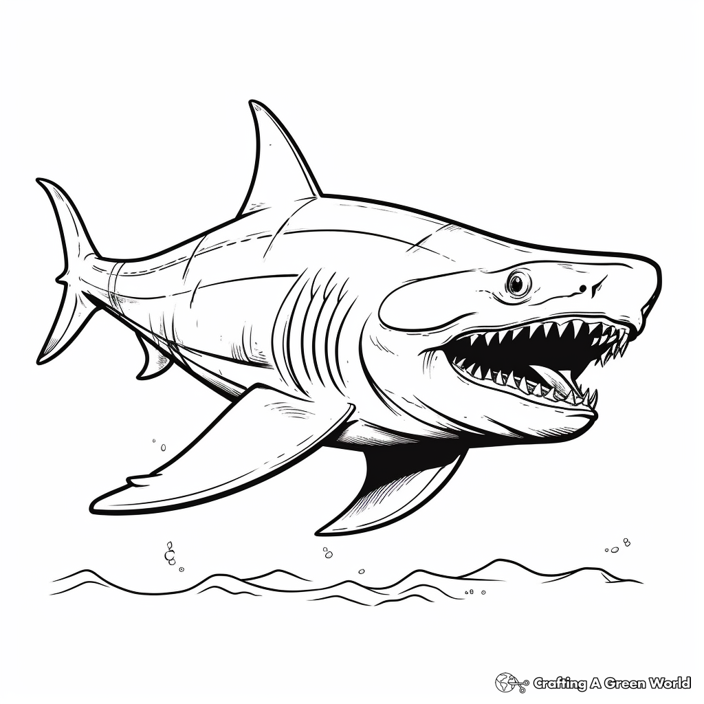 Simple Megalodon Coloring Pages for Beginners 4