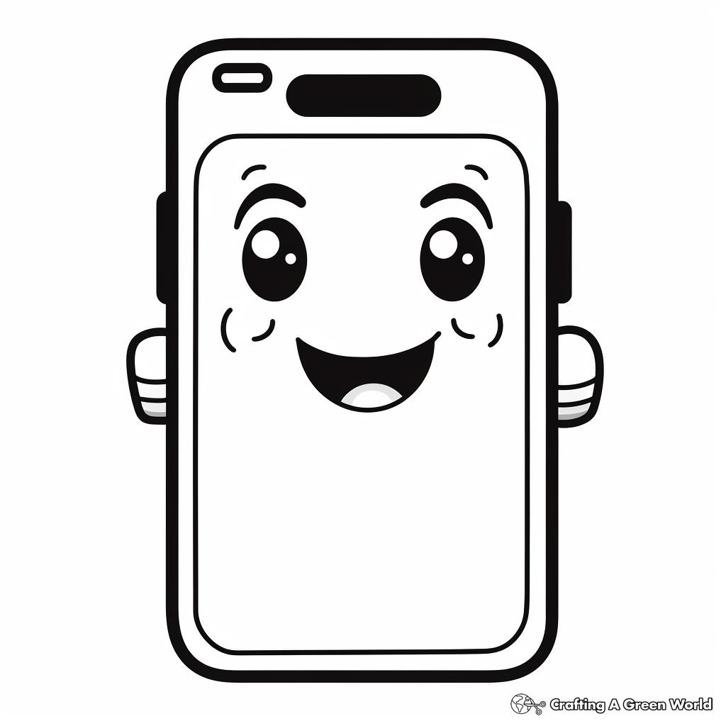 Simple Mobile Phone Coloring Pages for Beginners 4