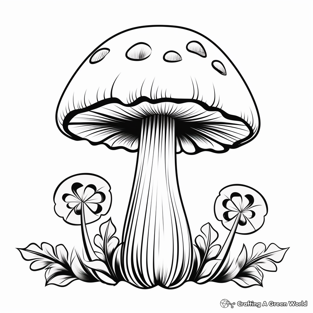 Simple Mushroom Coloring Pages for Kids 3