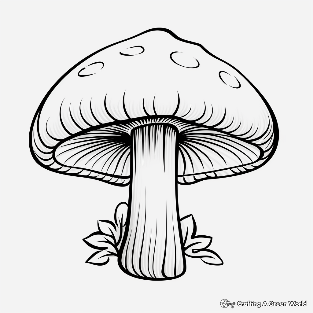 Simple Mushroom Coloring Pages for Kids 4
