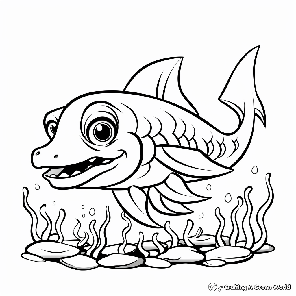Simple Opthalmosaurus Coloring Pages for Beginners 1