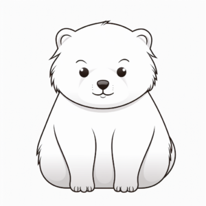 Simple Outline Arctic Fox Coloring Pages for Kids 4