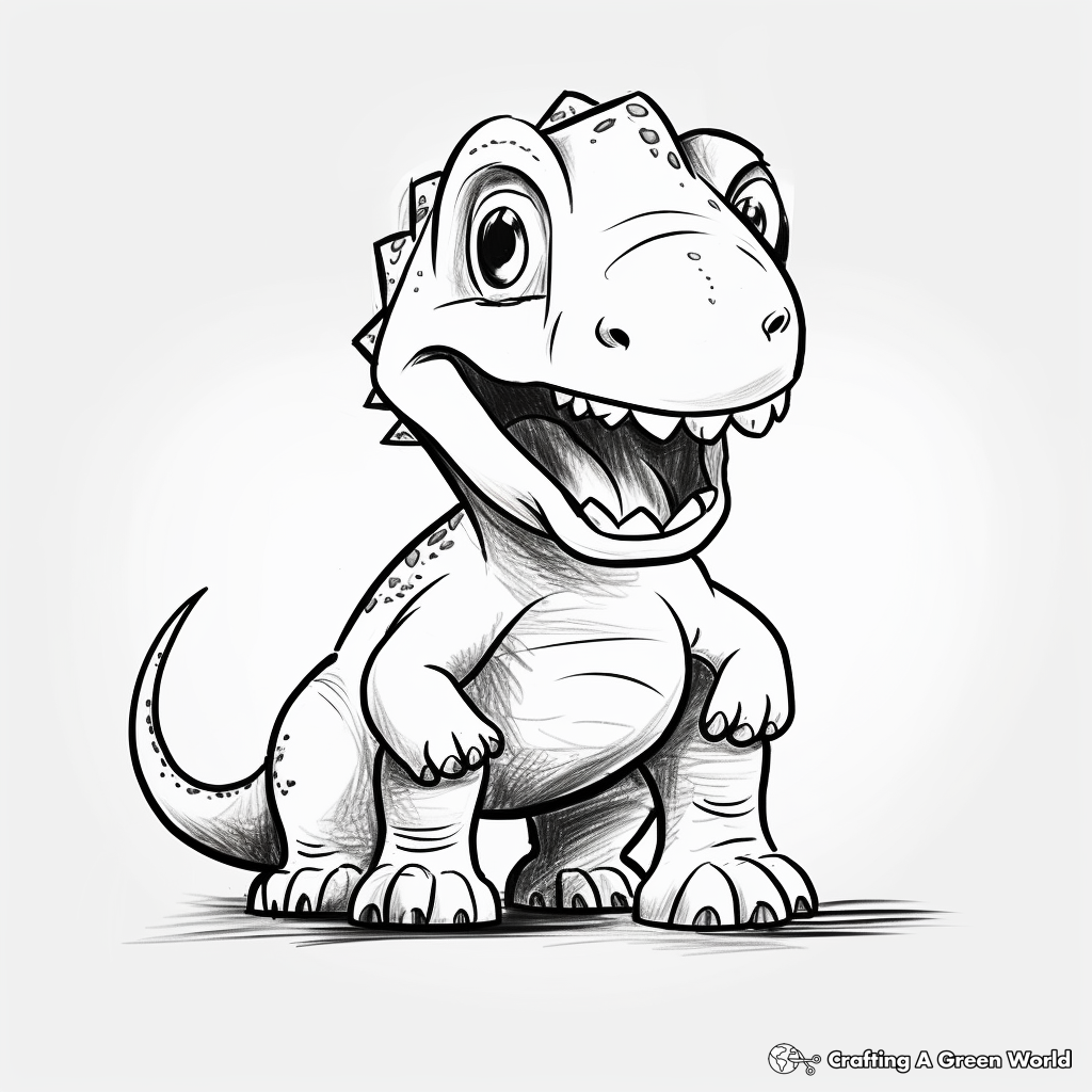 Simple Outline Baby T Rex Coloring Sheets for Young Kids 2