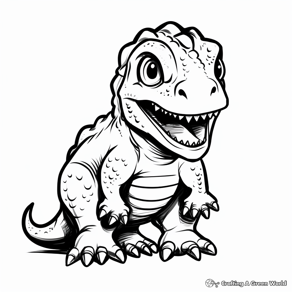 Simple Outline Baby T Rex Coloring Sheets for Young Kids 3