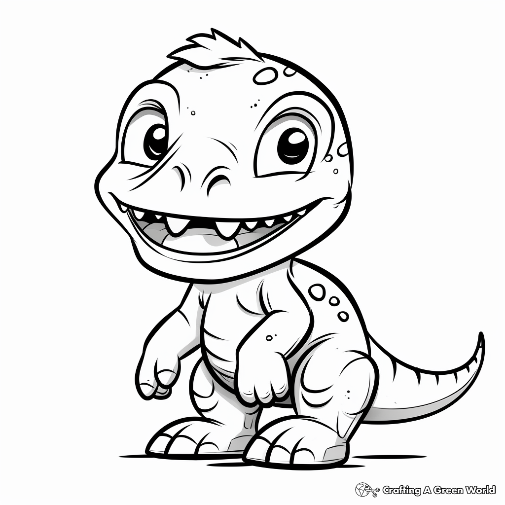 Simple Outline Baby T Rex Coloring Sheets for Young Kids 4