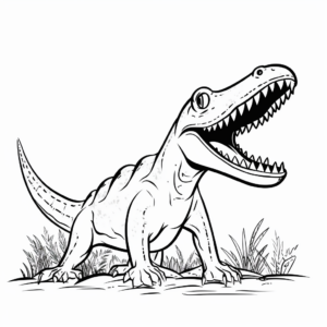 Simple Outline Kronosaurus Coloring Pages for Beginners 1