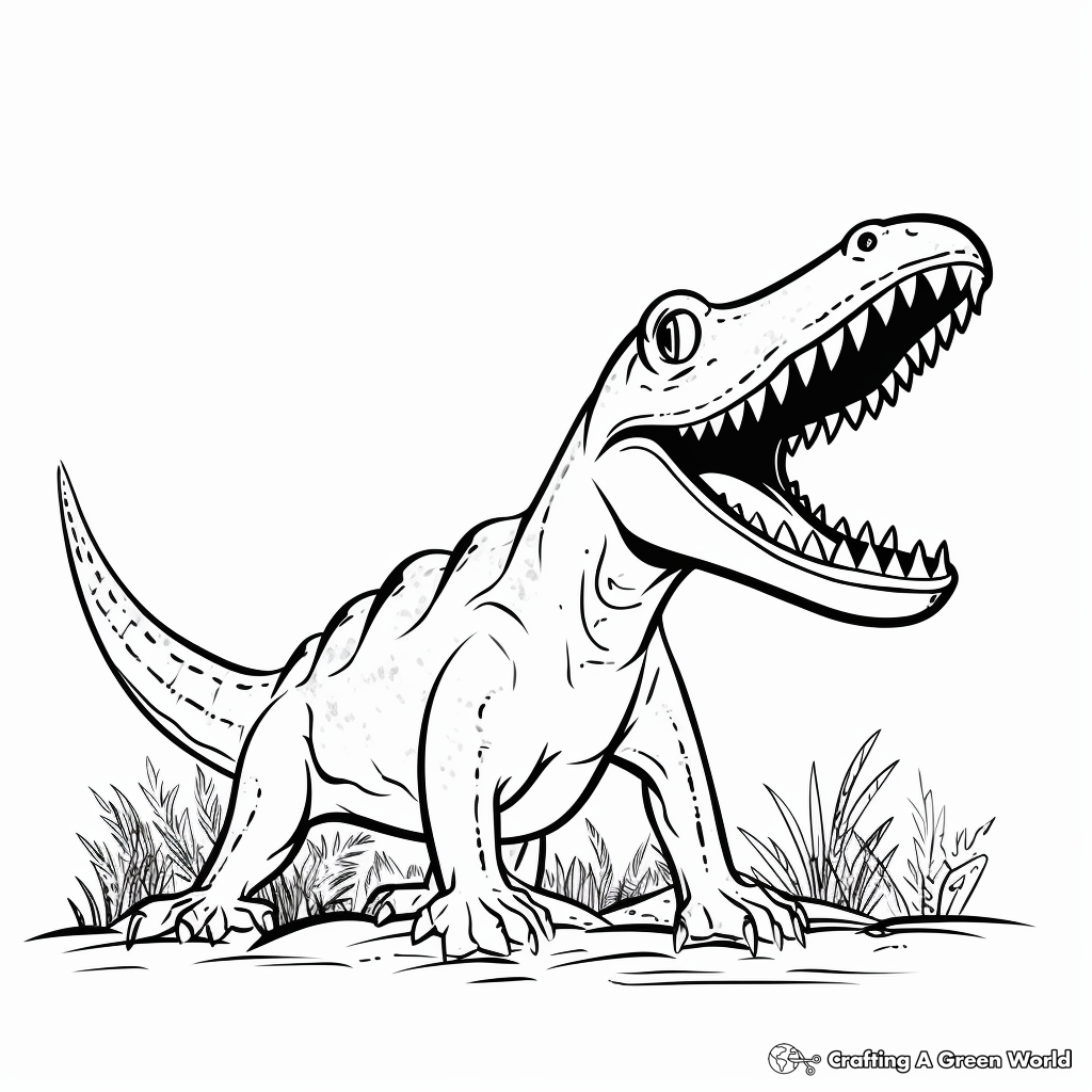 Simple Outline Kronosaurus Coloring Pages for Beginners 1