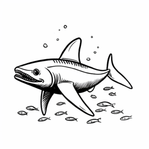 Simple Outline Kronosaurus Coloring Pages for Beginners 2