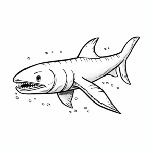 Simple Outline Kronosaurus Coloring Pages for Beginners 4