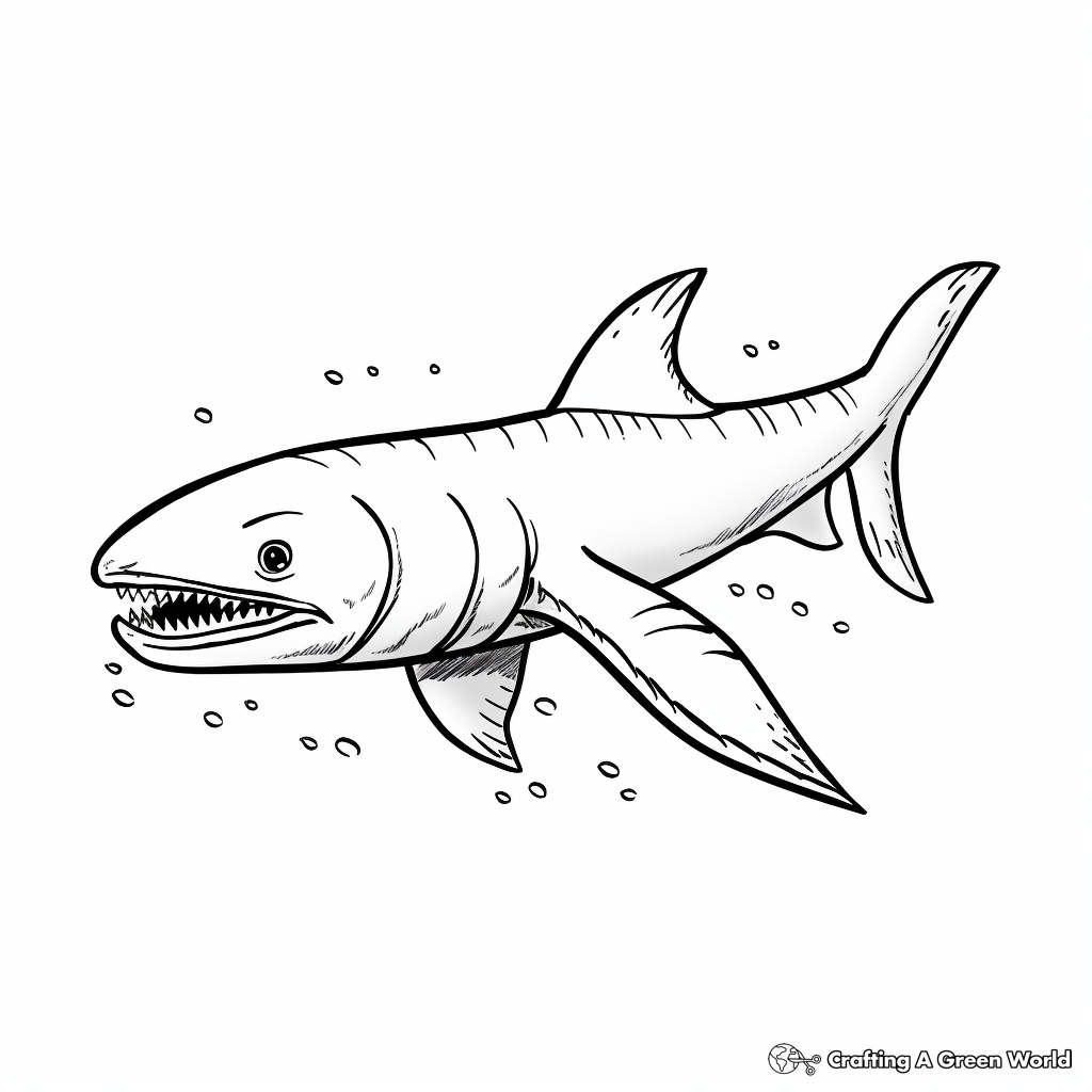 Simple Outline Kronosaurus Coloring Pages for Beginners 4