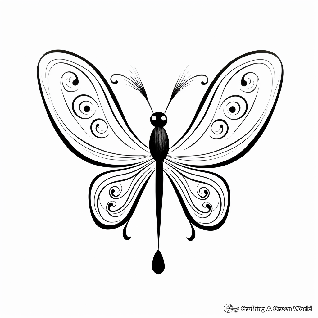 Simple Painted Lady Butterfly Coloring Sheets for Kids 4