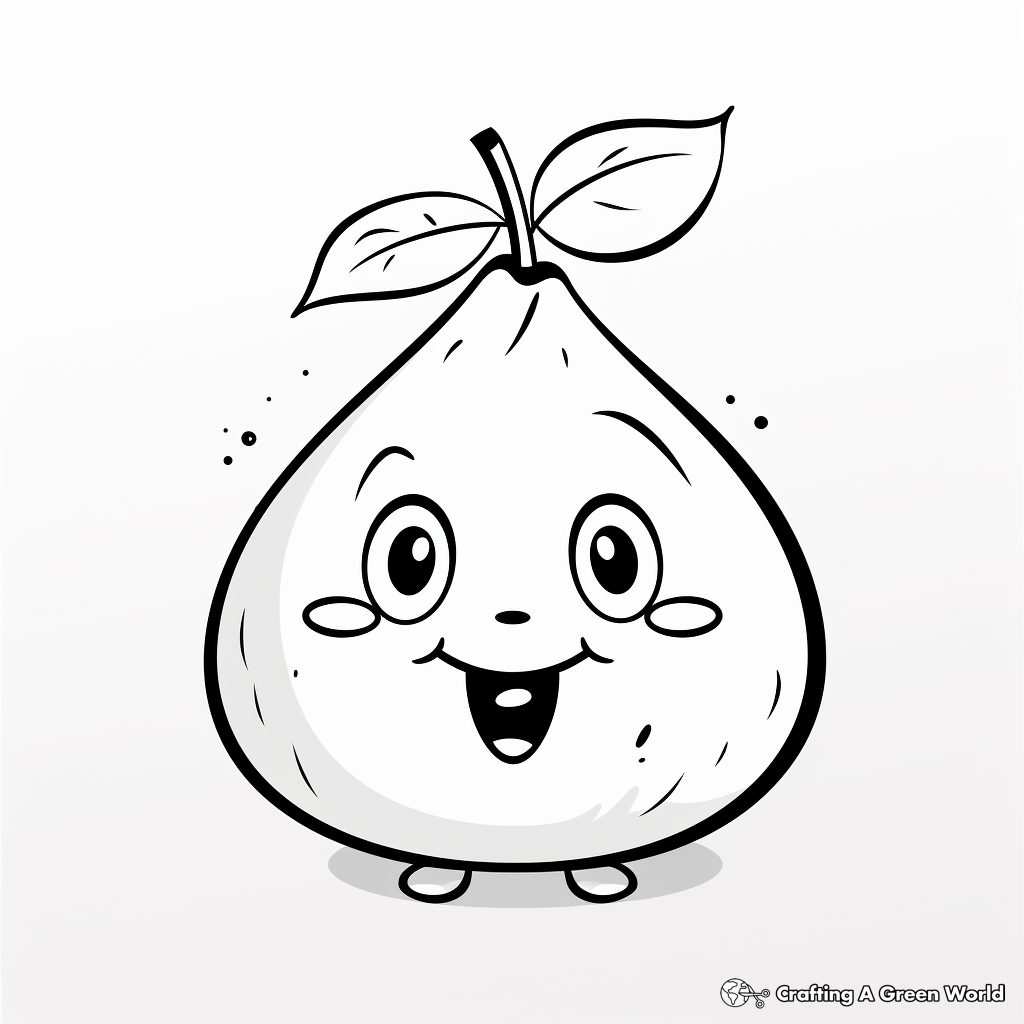 Simple Pear Coloring Pages for Kids 1