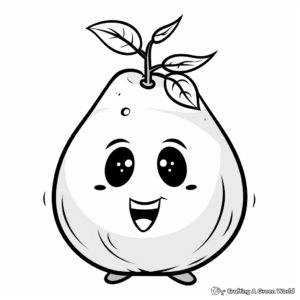 Simple Pear Coloring Pages for Kids 4
