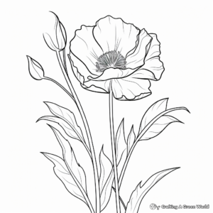 Simple Peony Flower Coloring Pages for Kids 2