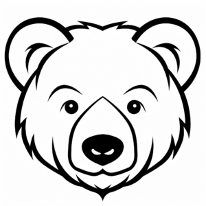 Simple Polar Bear Head Coloring Pages for Kids 1