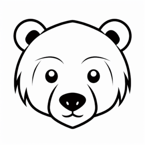 Simple Polar Bear Head Coloring Pages for Kids 3